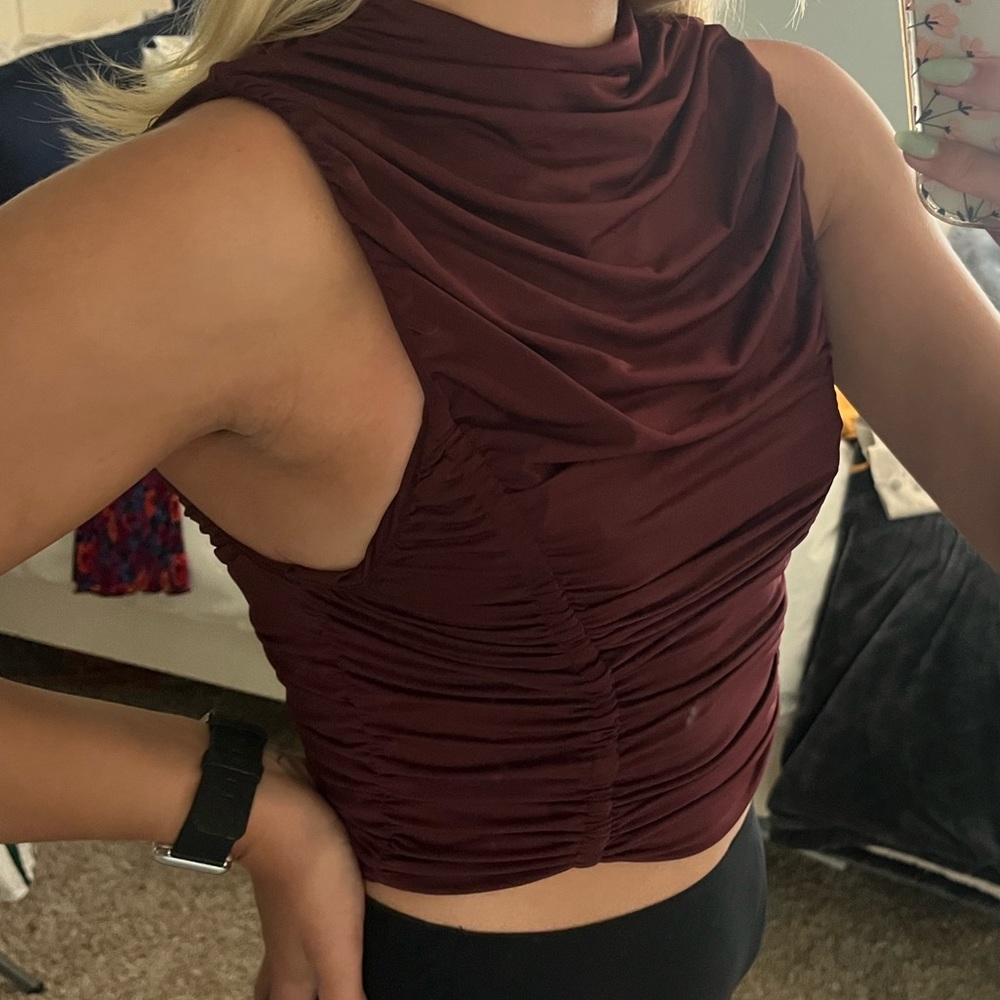 High Neck Ruched Top